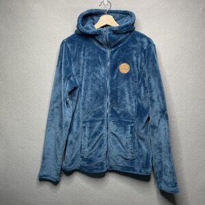Roxy Womens Full Zip Plush Fleece Hoodie Jacket Blue L